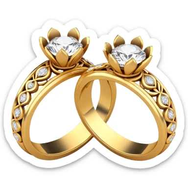 two ndian engagements rings next to each other sticker