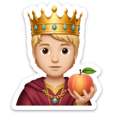 young king and peach sticker