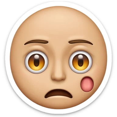 emoji with one eye open and one eye half closed frustrated sticker