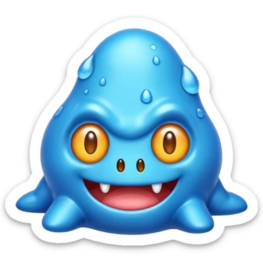 blue slime monster sticker
