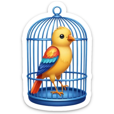 bird in cage sticker