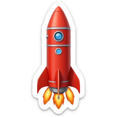 Vertical rocket ship made of layered red bricks sticker