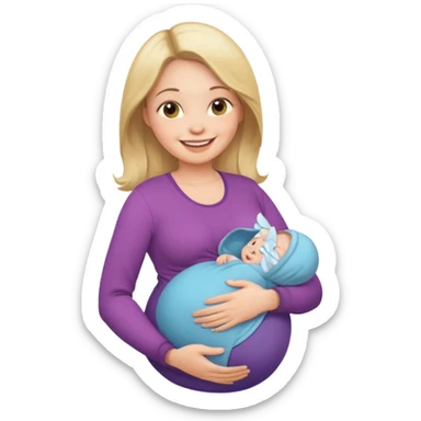 Pregnant women with ten babies  sticker