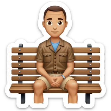 Forrest Gump sitting on bench sticker