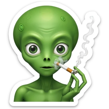 Marijuana smoking alien  sticker