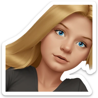blonde girl with blue eyes sticker