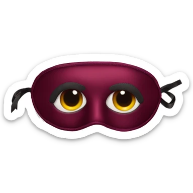 Bordeaux red silk eye mask sticker