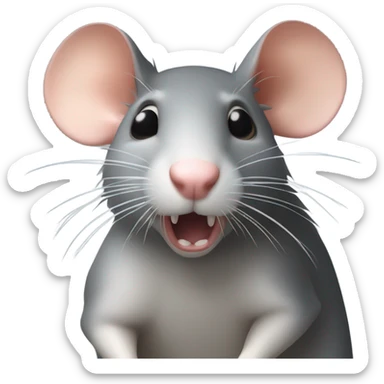 Rat lip biting sticker