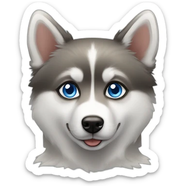 Blue eyes pomsky sticker