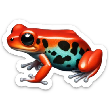 Poison dart frog red sticker