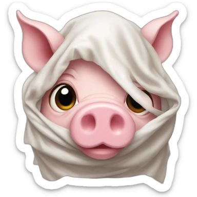 Veiled pig sticker