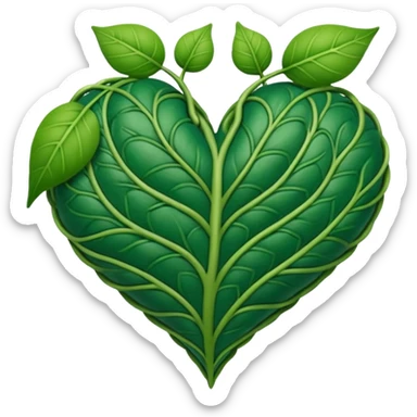 heart with a leaf motif sticker