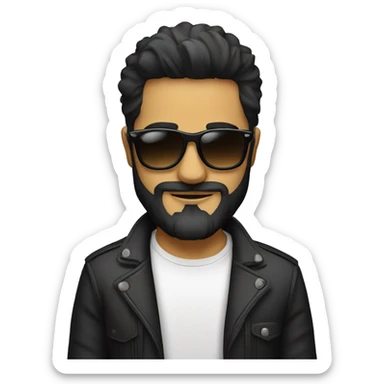 Dj con barba y gafas de ver sticker