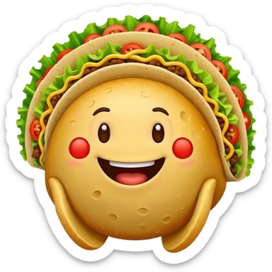 dancing taco with a big smile sticker