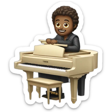 Yamaha piano riding a Yamaha bike sticker