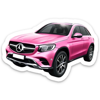 Sparkly Pink Mercedes-Benz glc 300 with smoke coming out of the aux  sticker