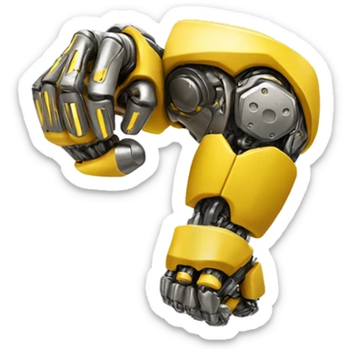 Yellow mechanical cyborg bicep that’s flexing sticker
