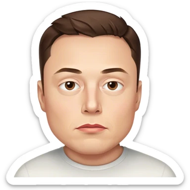 Elon Musk photorealistic brooding sticker