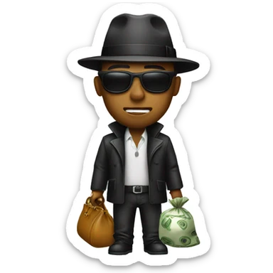 Gangster  with a moneybag sticker