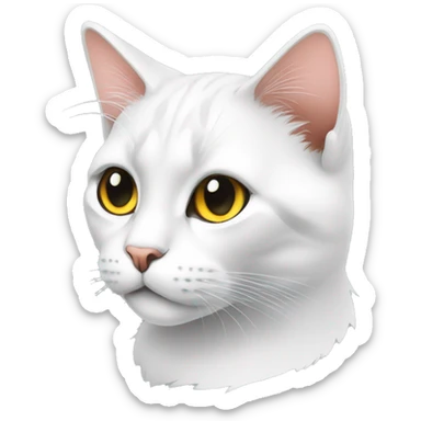 Cat, Minimalism, Sticker, Charm, Bed, Photorealism, Contour, Vector, White background sticker