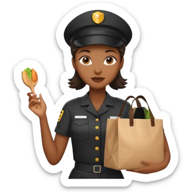 Food Delivery Courier black woman sticker