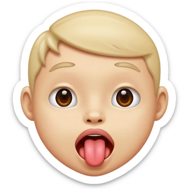 Use 😜 and put✌️on the tongue sticker