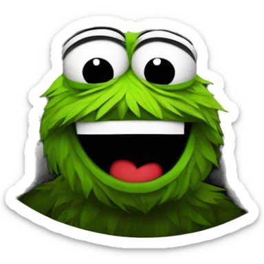 oscar the grouch inside metal trash can sticker