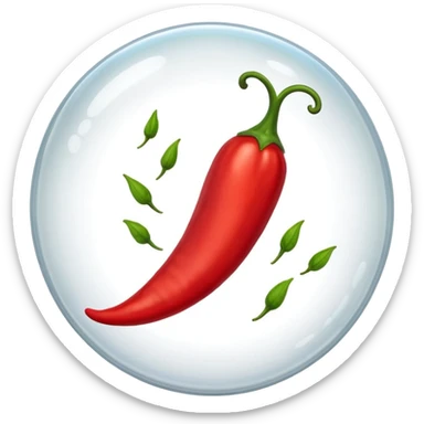 Red Hot chili pepper in a bubble sticker