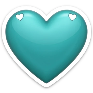 teal colored heart sticker