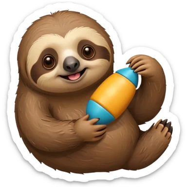 sloth with toy sticker