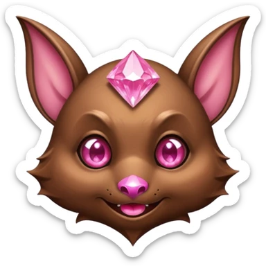 a normal bat witha pink diamond in its forhead sticker