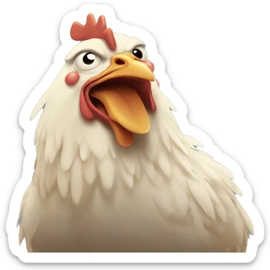 Chicken crying sticker