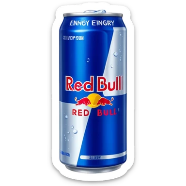 Red bull energy drink imogi for soccer match sticker