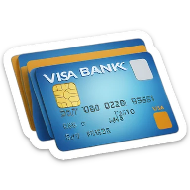 Visa blue bank card sticker
