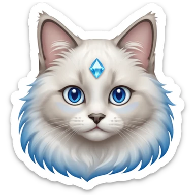 Ragdoll cat with crystal blue eyes  sticker