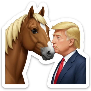 Donald trump and Jeffery Epstein kissing a horse named bubba sticker