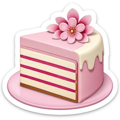 sakura cake slice sticker