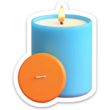 aesthetic sky blue scented candle, smooth and rounded sticker