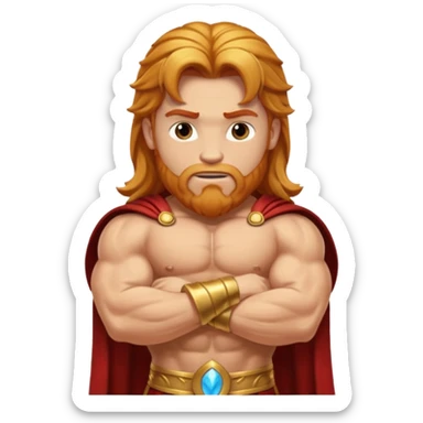 Hercules, God of Heroes from Gods and Goddesses with long reddish blonde hair, gold outfit sticker