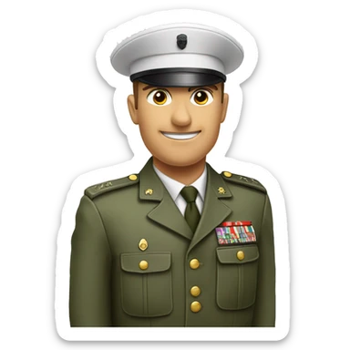 Saludo militar hombre blanco sticker