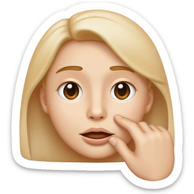 face with subtle lines showing whisper, hand near mouth, classic emoji look sticker