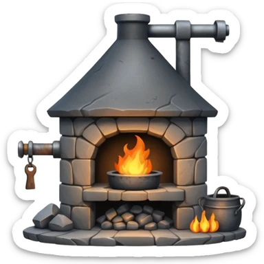 A stone blacksmith forge sticker