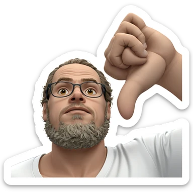 contemplative boy in white shirt sticker