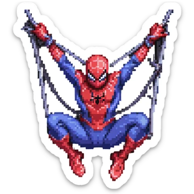 Spider-Man swinging on web sticker