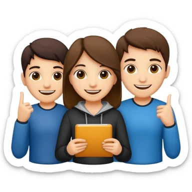 dos grupos de estudiantes cuerpo completo sticker