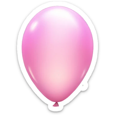 Balloon Emoji "A pastel pink balloon floating gently with a glowing surface, shimmering light reflections, and a trail of sparkles." sticker