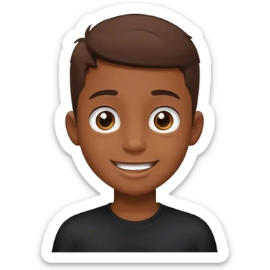 happy boy in black shirt sticker