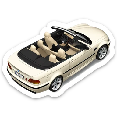 BMW e46 convertible black with beige interior sticker