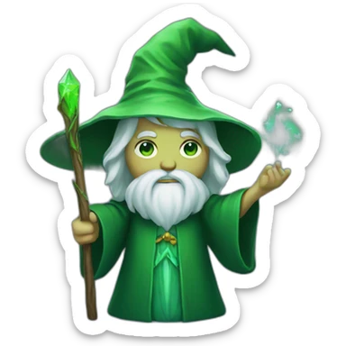 Green wizard sticker
