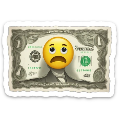 banknote mascot with eyes mouth and limbs fiveish sticker